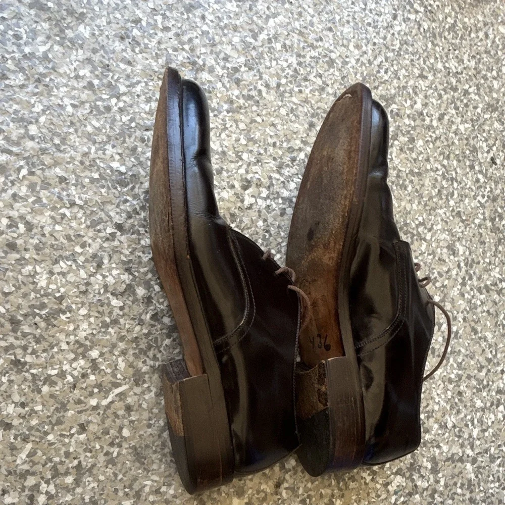 Vintage Giorgio Armani 815 Mens Size 8 Brown Leather Derby Oxfords Italy